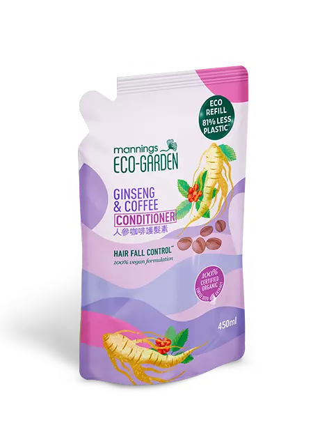 Mannings Eco-Garden Ginseng & Coffee Hair Fall Control Conditioner (Refill Pouch) 450ml