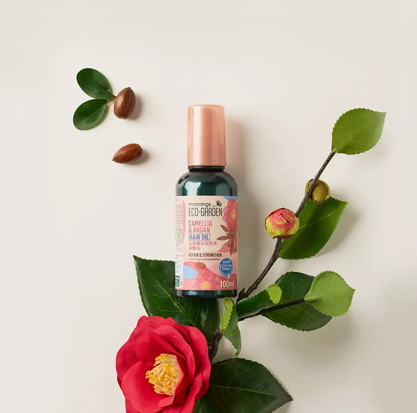 Mannings Eco-Garden Camellia & Argan Repair & Strengthening Hair Oil 100ml